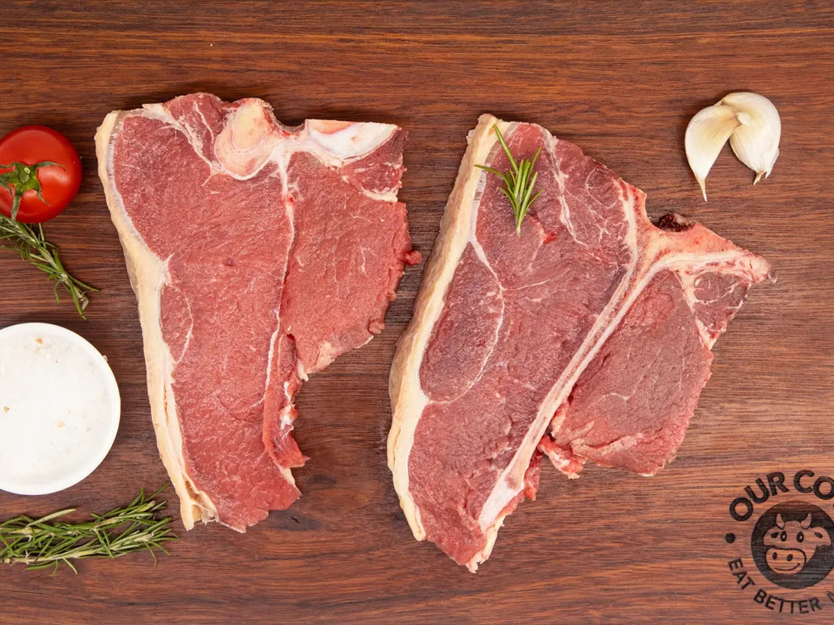 2 Grass Fed T-Bone Steaks